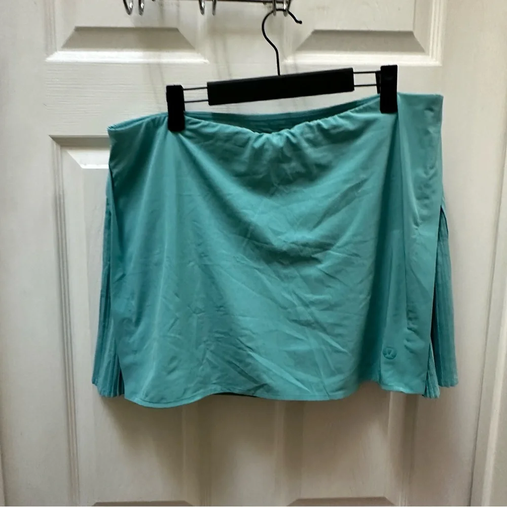 Lululemon Peek Pleat High-Rise Tennis Skirt Tidal Teal Skort Blue 14